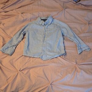 OshKosh B'gosh Blue and White Striped Button Down Shirt